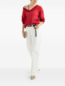 Brunello Cucinelli Wollpullover mit V-Ausschnitt