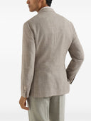 Brunello Cucinelli Einreihige Jacke aus Leinen und Seide