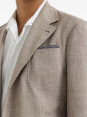 Brunello Cucinelli Einreihige Jacke aus Leinen und Seide