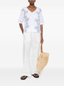 Ermanno Firenze Embroidered Cotton T Shirt