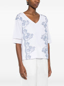 Ermanno Firenze Embroidered Cotton T Shirt