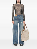 Mm6 Maison Margiela Wide Leg Denim Jeans