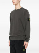 Stone Island Logo Cotton Crewneck Sweatshirt