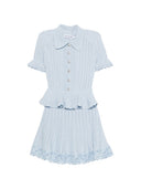 Selbstporträt-Minikleid mit Schößchen