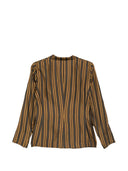 Alberto Biani Striped Silk Blazer Jacket