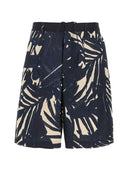 Emporio Armani bedruckte Shorts aus Leinenmischung