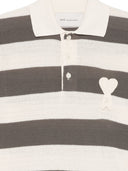 Ami Paris Ami De Coeur Striped Polo Shirt