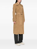 Golden Goose Suede Leather Trench Coat