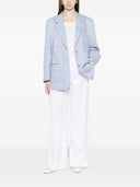 White Sand Linen Blend Single Breasted Jacket