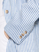 White Sand Linen Blend Single Breasted Jacket