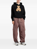 Felpa con cappuccio in cotone con orsetto Palm Angels