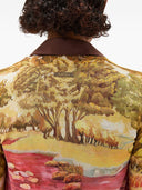 Cardigan in seta stampata di Versace