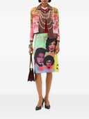 Cardigan in seta stampata di Versace