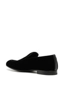 Giorgio Armani Embroidered Logo Velvet Loafers
