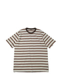 Auralee gestreiftes Baumwoll-T-Shirt