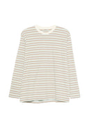 Auralee gestreiftes Baumwoll-T-Shirt