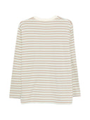 Auralee gestreiftes Baumwoll-T-Shirt