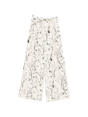 White Sand Printed Wide Leg Trousers