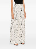 White Sand Printed Wide Leg Trousers
