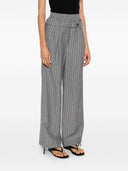 Pantaloni in Misto Lino Bianco Sabbia