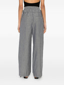 Pantaloni in Misto Lino Bianco Sabbia