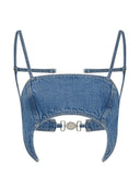 Marine Serre Denim Bra Top