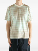 Auralee gestreiftes Baumwoll-T-Shirt