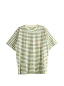 Auralee gestreiftes Baumwoll-T-Shirt