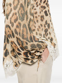 Ermanno Firenze Lace Detail Printed Blouse
