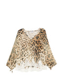 Ermanno Firenze Lace Detail Printed Blouse