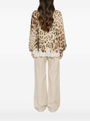 Ermanno Firenze Lace Detail Printed Blouse