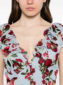 Alice + Olivia Tara Bedrucktes langes Kleid