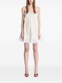 Saint Laurent Embroidered Cotton Mini Dress