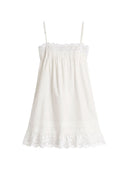 Saint Laurent Embroidered Cotton Mini Dress