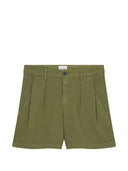 Shorts Chiusi In Cotone E Lino