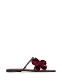Zimmermann Orchid Leather Flat Sandals