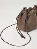 Brunello Cucinelli Mellow Mini-Beuteltasche aus Leder