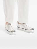 Brunello Cucinelli Wildleder- und Canvas-Sneakers