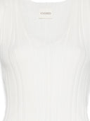 Geschlossener Pullover aus Leinen und Baumwolle mit V-Ausschnitt