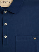 Valentino V Gold Cotton Polo Shirt