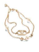 Valentino Garavani V Logo Signature Pearl Bracelet