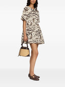 Ganni Zebra Print Cotton Mini Dress