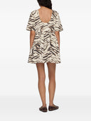 Ganni Zebra Print Cotton Mini Dress