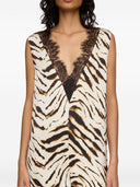 Ganni Zebra Print Midi Dress