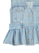Ganni Denim Peplum Top