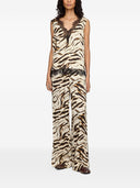 Ganni Zevra Print V Necked Top