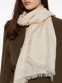 Tory Burch Monogram Wool And Silk Scarf
