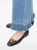 Valentino Garavani V Logo Signature Leather Ballet Flats