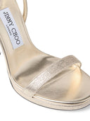 Jimmy Choo Moza Leather Heel Sandals
