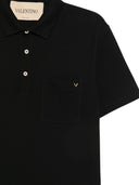 Valentino V Gold Cotton Polo Shirt